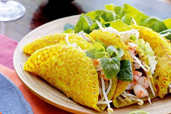 bánh xèo bằng bột pha sẵn