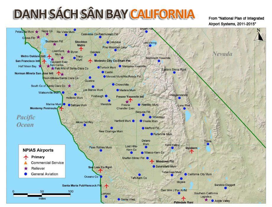 Các sân bay ở bang California