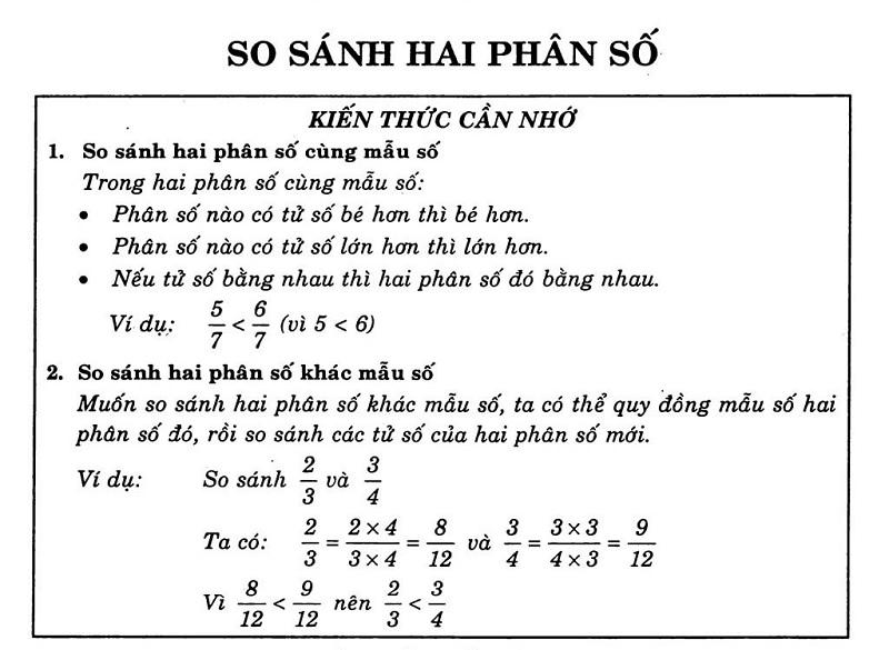 5+ Phương pháp giải toán so sánh phân số cực đơn giản chính xác