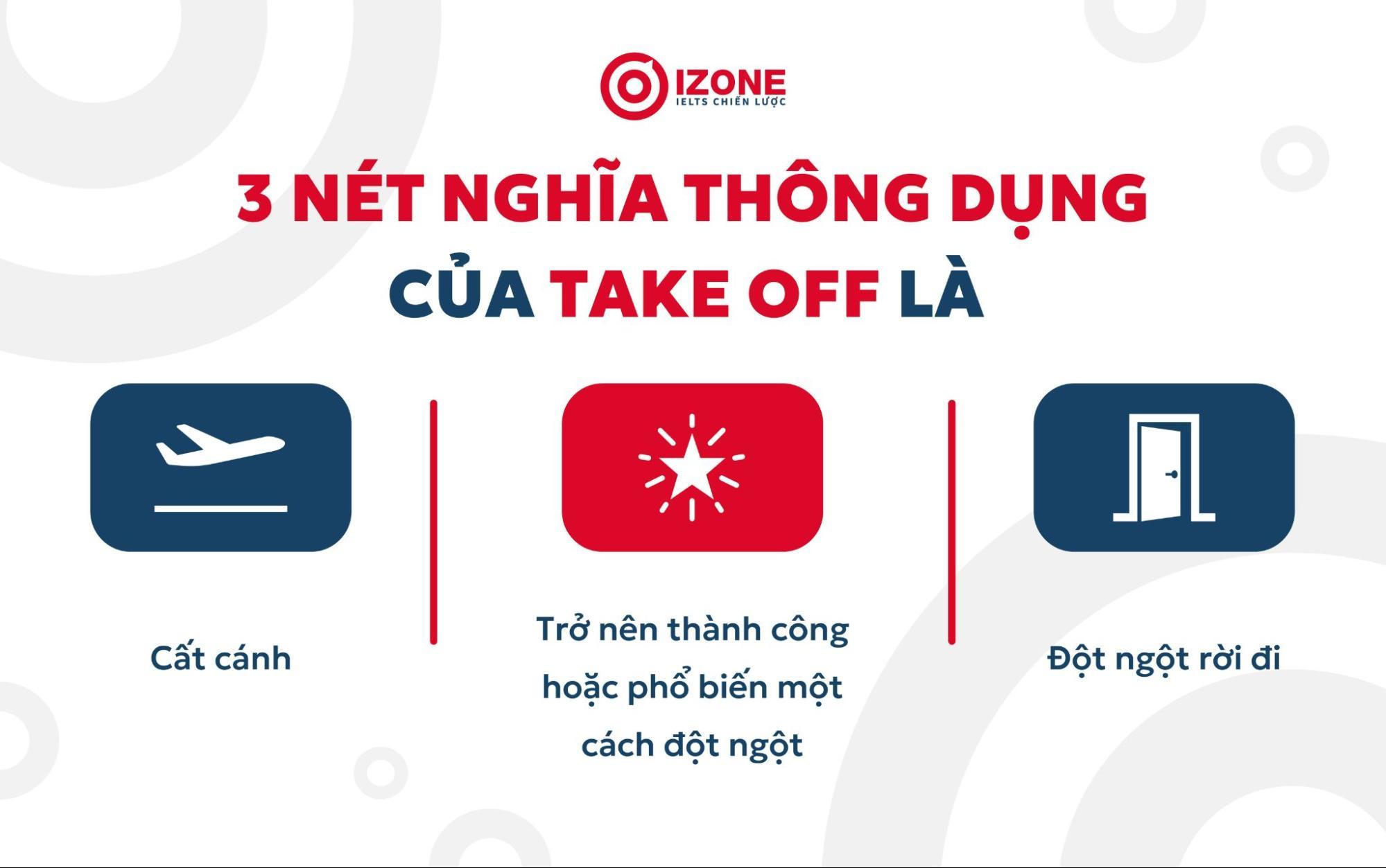 take off là gì? 3 nét nghĩa thông dụng nhất của take off.