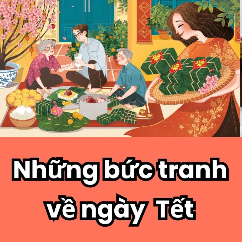 những bức tranh về ngày tết