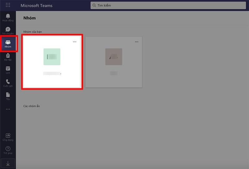 Mở Microsoft Teams trên máy tính, chọn biểu tượng Nhóm ở góc bên phải > Chọn nhóm mà bạn muốn đổi tên