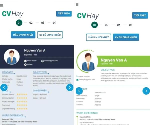 Chọn mẫu CV phù hợp cho từng ứng viên