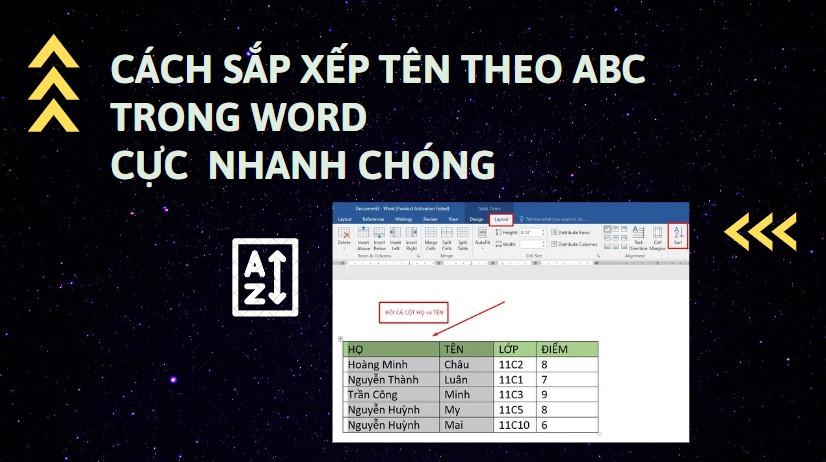 Bật mí cách sắp xếp tên theo ABC trong Word chưa đến 10 giây