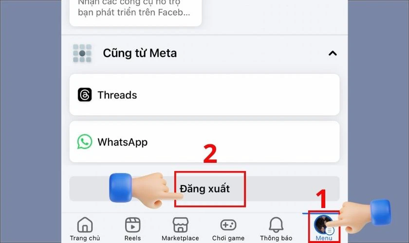 Cách đăng xuất Facebook trên điện thoại iPhone