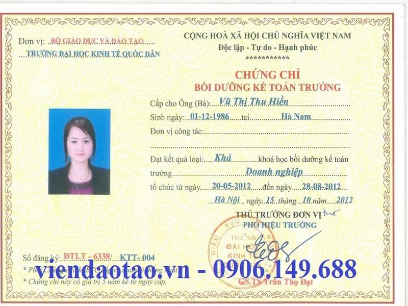 Đào tạo kế toán trưởng Đại Học Kinh Tế Quốc Dân