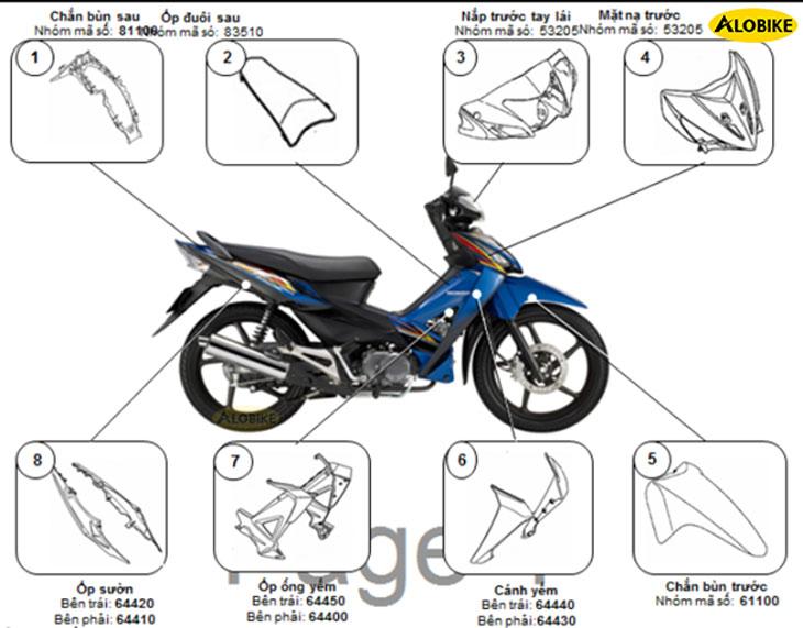 Dàn áo Wave RSX, giá bộ áo xe Wave RSX 2012-2020