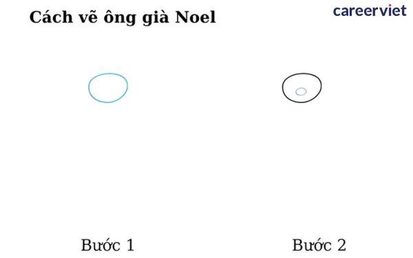 cách vẽ ông già noel bước 1,2