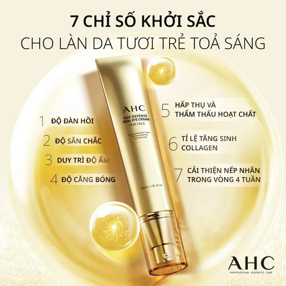 Kem Dưỡng Mắt Trẻ Hóa Da AHC Age Defense Real Eye Cream For Face 40Ml