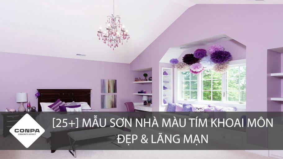 Mẫu sơn nhà màu tím khoai môn đẹp và lãng mạn