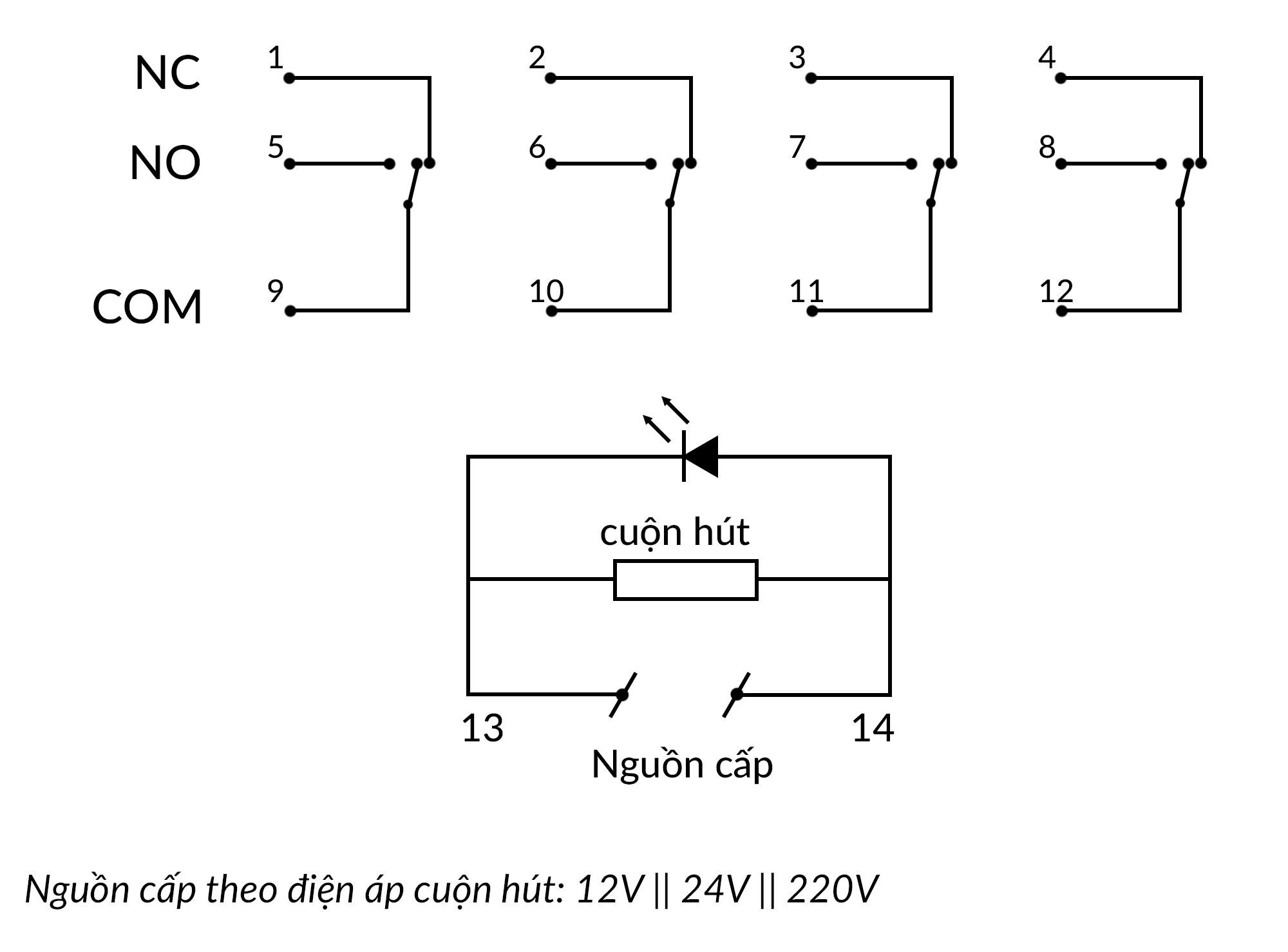 Relay trung gian HH64P