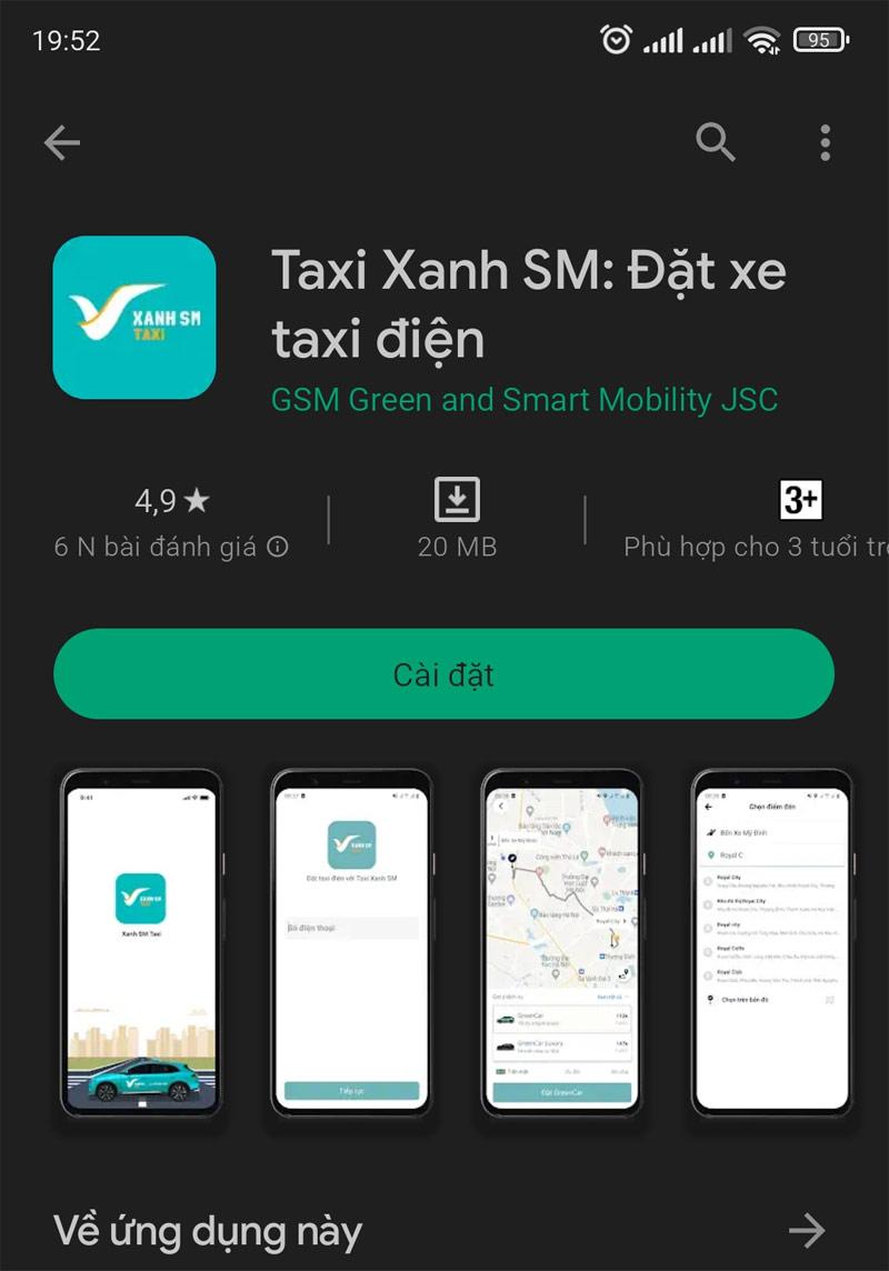 Hướng dẫn đặt xe taxi điện VinFast – Taxi Xanh SM kèm giá cước