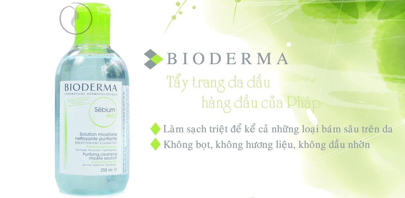 Tẩy trang Bioderma Sebium xanh lá 250ml sử dụng cho mọi loại da