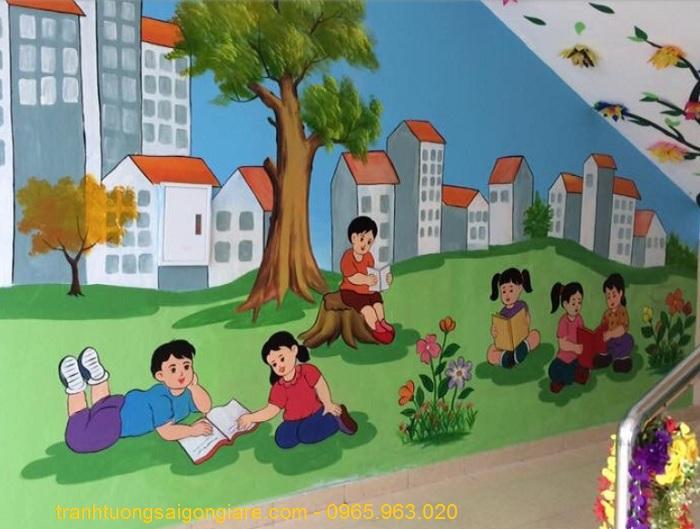 Vẽ Tranh Tường Trường Tiểu Học Đẹp | +25 Mẫu Đã Thi Công