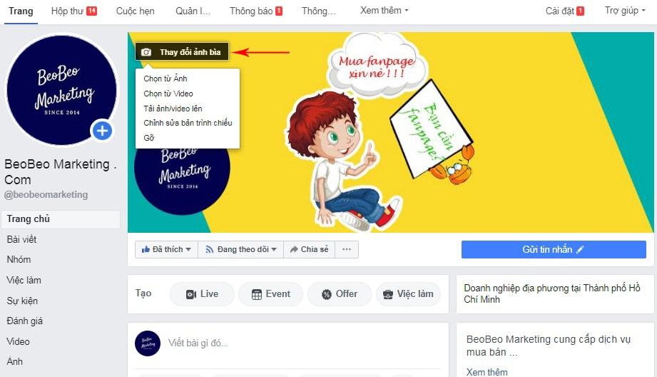 Chỉnh sửa thông tin facebook