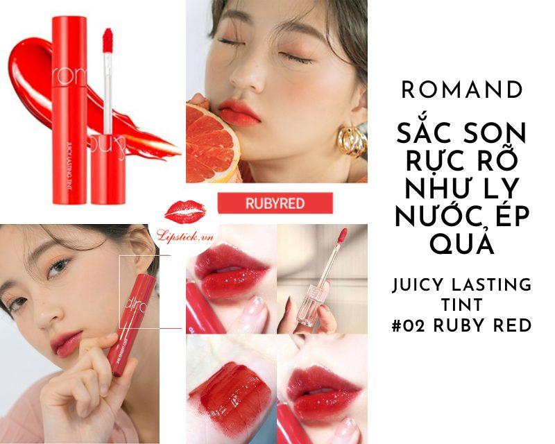 Review Son Romand 02 Ruby Red Màu Đỏ cam Đẹp Nhất Hiện Nay