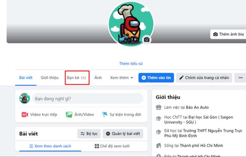 Ẩn danh sách bạn bè trên facebook giúp tăng tính bảo mật cho tài khoản