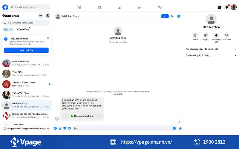 Bước 1: Truy cập Messenger trên Google Chrome