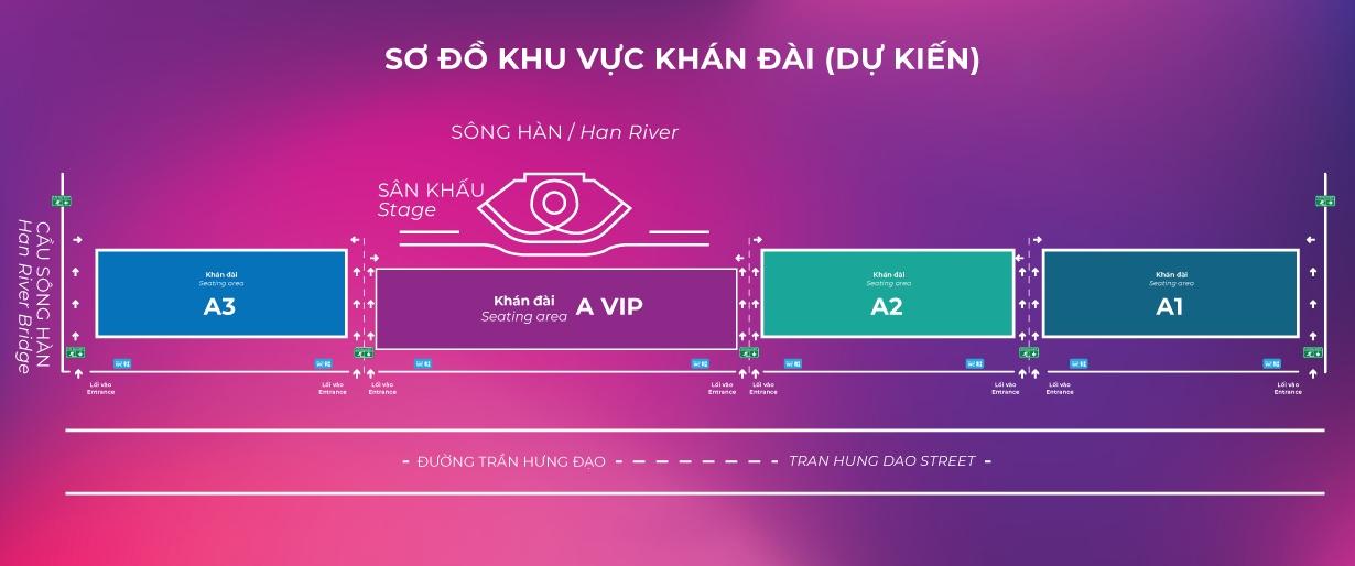 Sơ đồ khán đài xem pháo hoa 2025