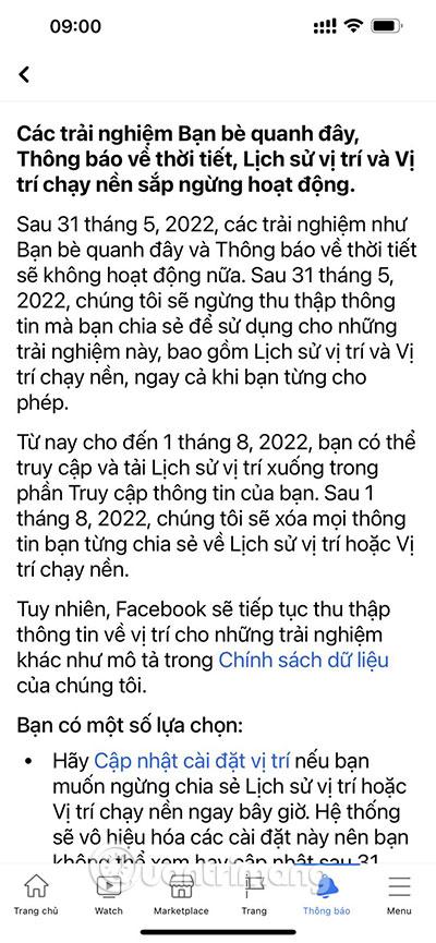 Facebook ngừng cung cấp Bạn bè quanh đây và một số tính năng về vị trí