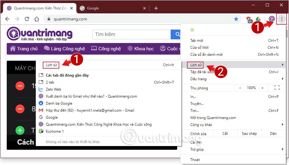 Truy tìm lịch sử duyệt web đã bị xoá