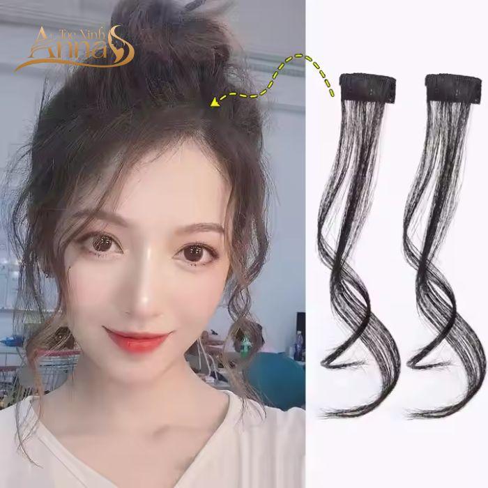 Tóc mái dài kẹp 2 bên làm từ tóc thật